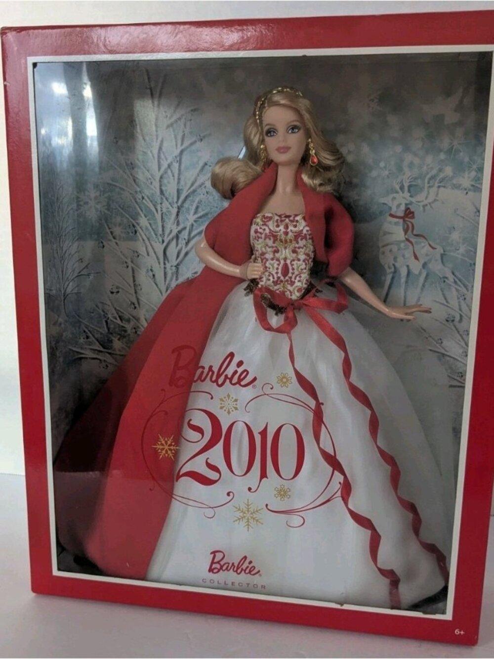 2010 Holiday Barbie Collector Doll NIB Red & White Gown Mattel T7685 NRFB